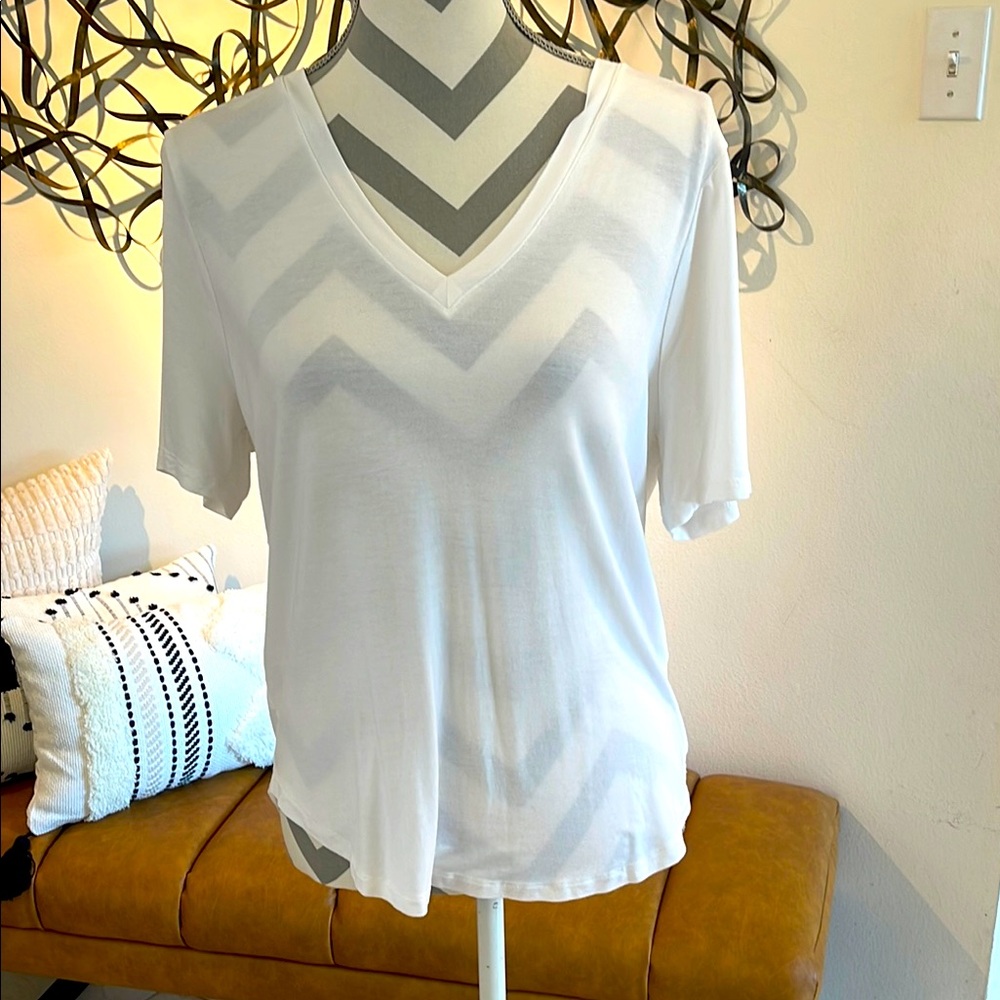 a new day White V-Neck Women's Basic T-shirt